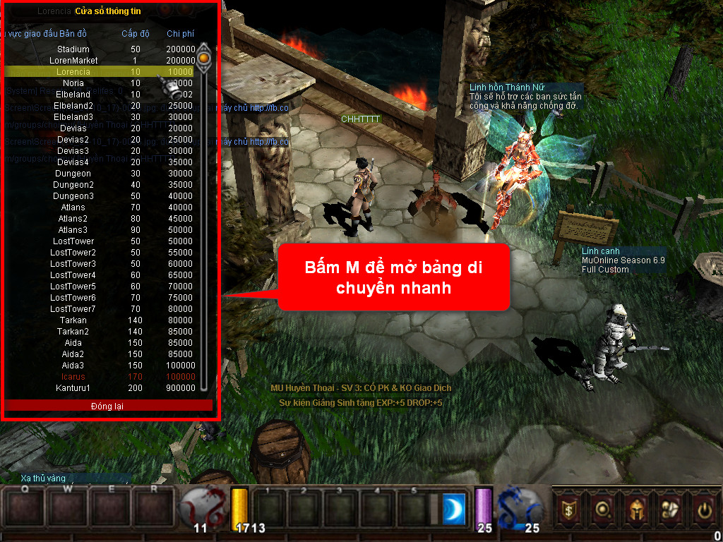 Chức năng chính của Game MU Hắc Vương Chức năng chính của Game MU Hắc Vương