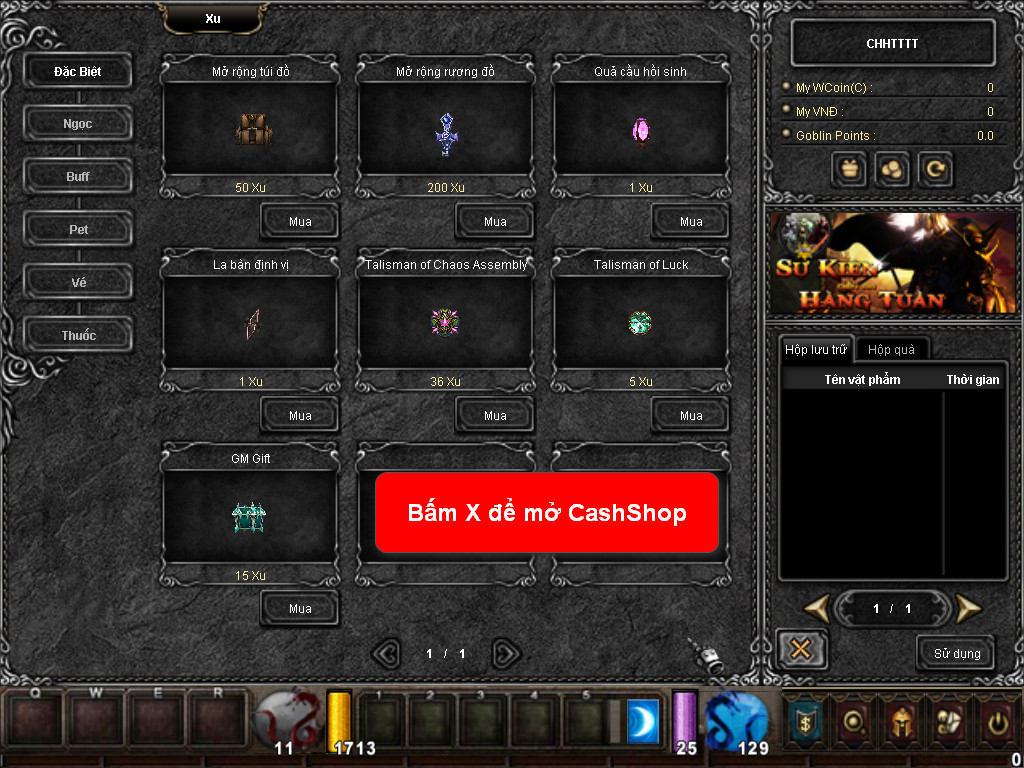 Chức năng chính của Game MU Hắc Vương Chức năng chính của Game MU Hắc Vương